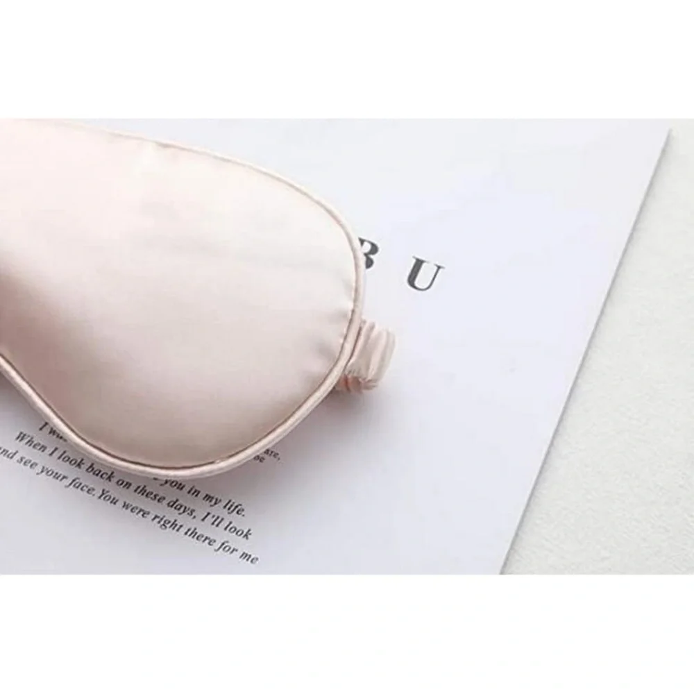 Pink Sleep Mask Silk-like elastic satin Cover for Pressure-Free Comfort NEW